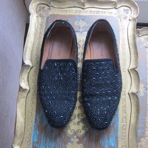 Men's LOUIS VUITTON BLACK BEADED LOAFERS SHOES IT 45